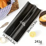 2 Gutter Perforated Baguette Baking Pan