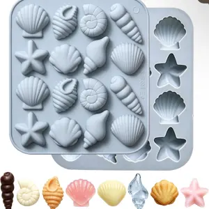 16 Cavity sea shell theme silicone mould