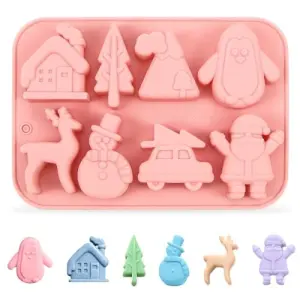 8 CAVITY Christmas theme CHOCOLATE BISCUIT SILICONE Mould