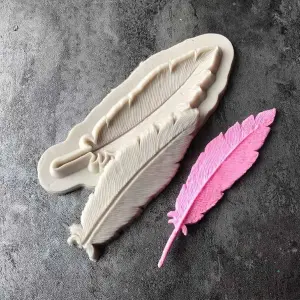 2 pcs feather Press silicone mould