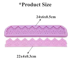 Vintage Scalloped Border Lace Fondant Marzipan silicone Mould