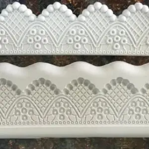 2 pcs Vintage Scalloped Border Lace Fondant Marzipan silicone Mould style 2