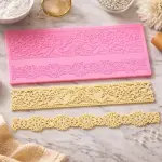 2 line floral Lace Pattern Silicone mould style 5