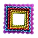 Set of 5 Square Double-sided: Straight and scalloped