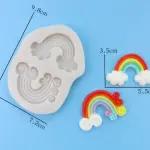2 Cavity 3D Cloud rainbow Silicone mould