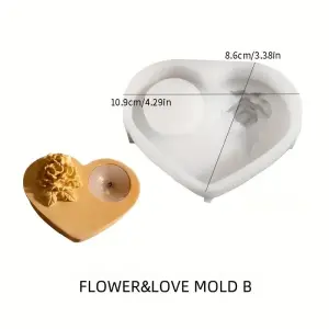 heart shape candle holder silicone mould