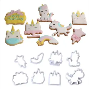 8 Pcs Unicorn Cookie Cutter Set for Cake Decorating