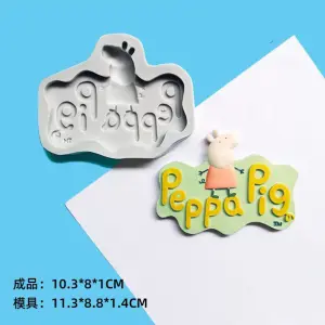 Large Peppa pig theme silicone mould