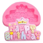 Happy Birthday Crown & Candle Shaped Silicone Mould