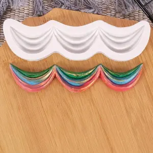 Vintage Wave Design Wedding Cake Border Decoration Silicone Mould