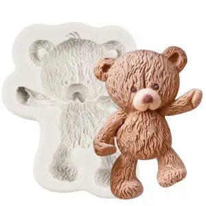 Teddy Mould Silicone Fondant Molds Candy Chocolate Mold for Teddy L, Style C