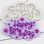 Cloud shape happy birthday DIY silicone fondant mould
