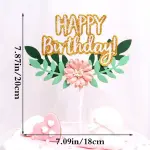 Flower leaf theme cake topper For Birthday Party