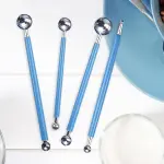 4 PCS Pottery Tools,Fondant Cake Decorating Ball Model,Clay Sculpting Tool Set,Polymer Clay Ball Stylus Dotting Tools