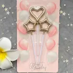 3 pcs Heart & Star cake candles