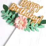 Flower leaf theme cake topper For Birthday Party