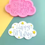 Cloud shape happy birthday DIY silicone fondant mould