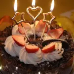 3 pcs Heart & Star cake candles