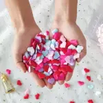 100/200pcs Romantic Sponge Satin Fabric Heart Petals Wedding Confetti Bed Table Heart Petals Wedding Valentine Decoration