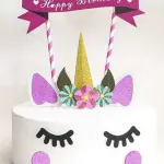 1 set Unicorn theme cake topper set