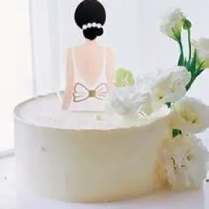 1pc Figure Design Cake Topper,Modern Paper Dress Design Cake Top Decoration For Wedding