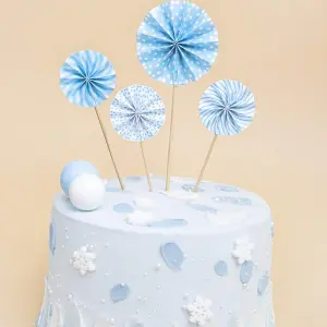 4 pcs Paper Fan Decor Cake Topper