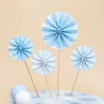 4 pcs Paper Fan Decor Cake Topper