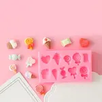 1pc Heart & Lollipop Shaped DIY Silicone Mould