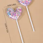 2pcs Heart Cake Topper