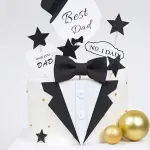 Black and white Suit Design for father,brother Cake Top Decoration