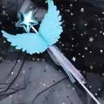Wing & Star Decor Cake Topper,Modern Tassel Decor Plastic Cake Top Decoration For Party,Holiday