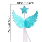 Wing & Star Decor Cake Topper,Modern Tassel Decor Plastic Cake Top Decoration For Party,Holiday