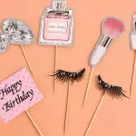 Girls Makeup theme Cake Topper