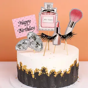 Girls Makeup theme Cake Topper