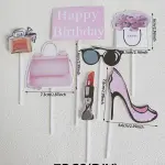 Girls makeup theme Lipstick & High Heel Decor Cake Topper