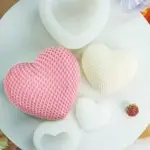 1pc Heart Shaped Candle Mold Weave Design Diy Chocolate,Baking,Plaster,Aromatherapy,Soap Mold