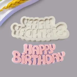 Happy Birthday Alphabet Silicone Mould For Cake Decoration