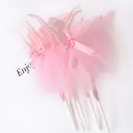 5pcs Pink Ballet Dancer Cake Toppers Ballerina Tutu Dessert Table Birthday Party Decoration Picks