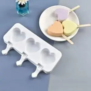 1pc Love Heart Shaped Ice Cream Mold For Diy Food-grade Silicone Popsicle,Yogurt Stick,Ice Lolly Maker