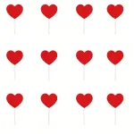 10 pcs red heart cake topper set