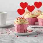 10 pcs red heart cake topper set