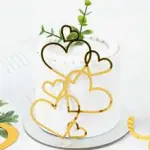 1 PCS Love Heart Cake Topper Valentine's Day Acrylic Heart Cake topper