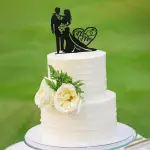 3pcs/Set Black Wedding Design Cake Topper For Wedding Party Cake Decoration