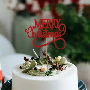 1pc Merry Christmas Cake Topper,Dessert Decor