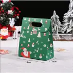 10Pcs Green Christmas Portable Paper Bags