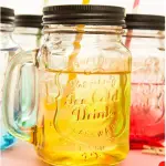 1 pcs Glass Mason Jars With Straw