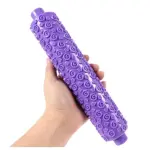 Purple rose flower shape Fondant Embossed Sugarcraft Rolling Pin for cake bread DIY Decorating Mold Gum Paste Tool