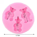 3 cavity teddy Bears mould