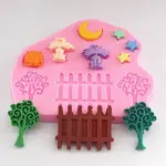 Night owl scary night Halloween theme silicone fondant mould