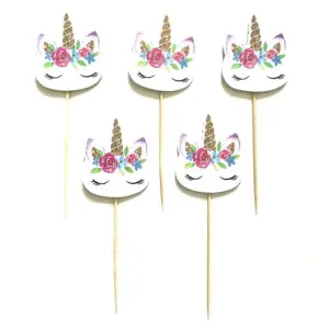 24 pcs Unicorn Pattern for Cake and cupcake Topper Decoration